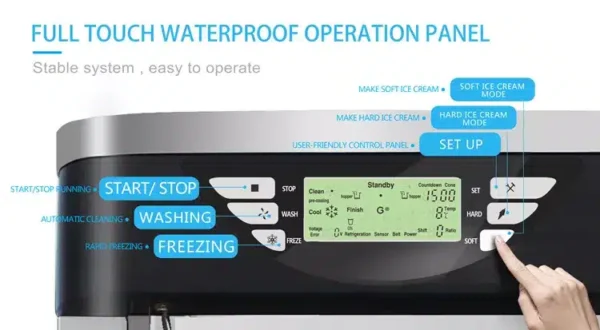 Maquina de Helado 3 Sabor 2350W doble compresor - Imagen 2