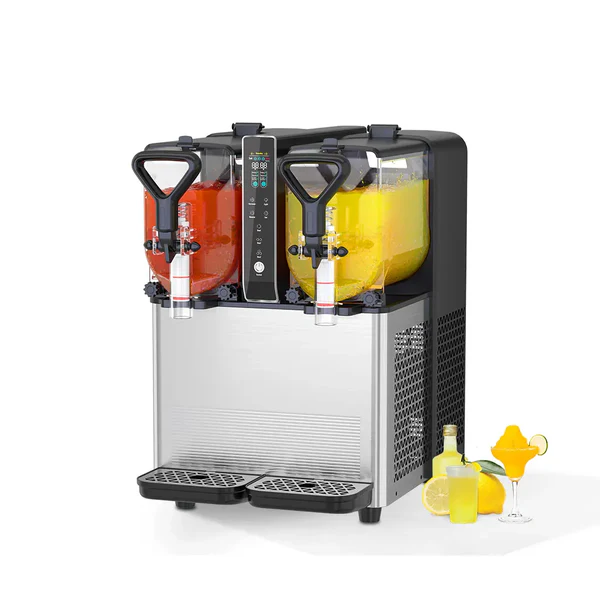 Máquina para hacer granizados en casa: no necesita hielo, con tanques dobles de 3lt, máquina para hacer margaritas de enfriamiento rápido con recipientes de policarbonato de grado alimenticio fáciles de limpiar para fiestas.
